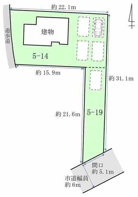 弘前市大字早稲田3丁目5番地14、5番地19